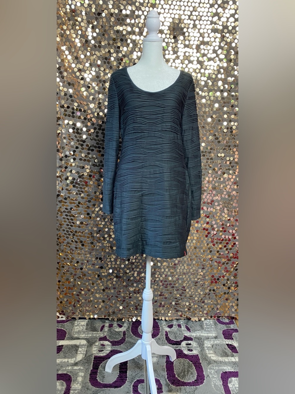 Gray Long Sleeve Dress #1611